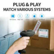 GTCODESTAR barcode scanner X-1901B με βάση, 1D & 2D, ενσύρματο & ασύρματο, Bluetooth, 2000mAh, μαύρο 3
