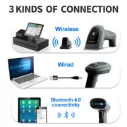 GTCODESTAR barcode scanner X-1901B με βάση, 1D & 2D, ενσύρματο & ασύρματο, Bluetooth, 2000mAh, μαύρο 5