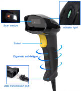GTCODESTAR barcode scanner X-760H, 1D & 2D, ενσύρματο, μαύρο 5