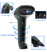 GTCODESTAR barcode scanner X-9701B, 1D & 2D, ενσύρματο & ασύρματο, Bluetooth, 2000mAh, μαύρο 5