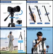 FOTOPRO τρίποδο φωτογράφισης X-go Gecko E2, πτυσσόμενο έως 146.1cm, έως 8kg, μαύρο 3