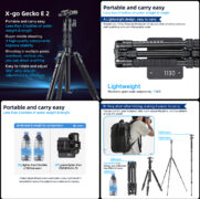 FOTOPRO τρίποδο φωτογράφισης X-go Gecko E2, πτυσσόμενο έως 146.1cm, έως 8kg, μαύρο 25 FOTOPRO τρίποδο φωτογράφισης X-go Gecko E2, πτυσσόμενο έως 146.1cm, έως 8kg, μαύρο 9