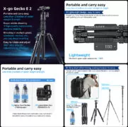 FOTOPRO τρίποδο φωτογράφισης X-go Gecko E2, πτυσσόμενο έως 146.1cm, έως 8kg, μαύρο 9