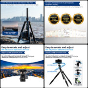 FOTOPRO τρίποδο φωτογράφισης X-go Gecko E2, πτυσσόμενο έως 146.1cm, έως 8kg, μαύρο 27 FOTOPRO τρίποδο φωτογράφισης X-go Gecko E2, πτυσσόμενο έως 146.1cm, έως 8kg, μαύρο 11