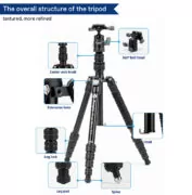 FOTOPRO τρίποδο φωτογράφισης X-go Gecko E2, πτυσσόμενο έως 146.1cm, έως 8kg, μαύρο 12