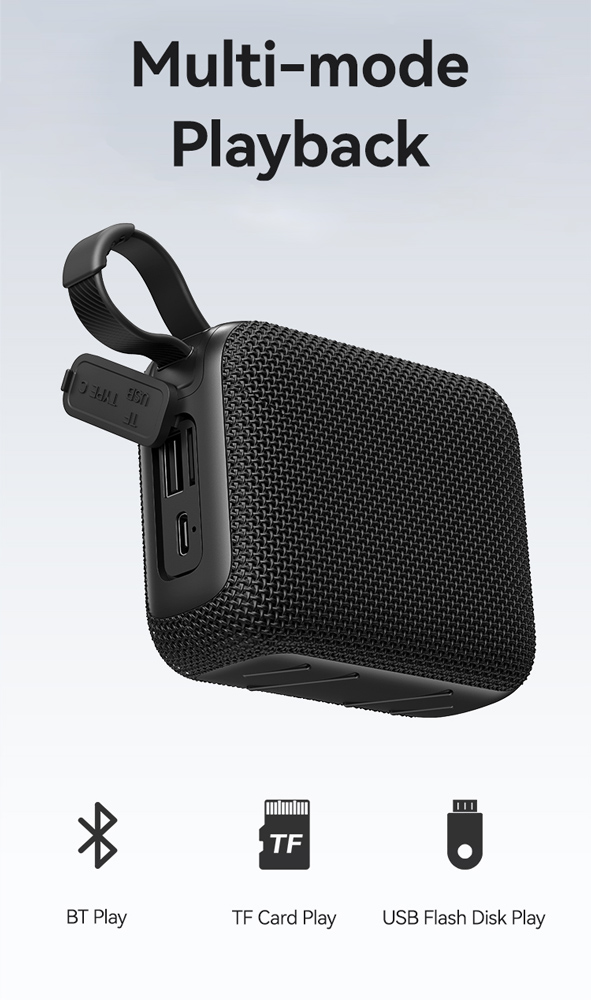 USAMS φορητό ηχείο YX015, 5W, Bluetooth, 1200mAh, μαύρο 8 USAMS φορητό ηχείο YX015, 5W, Bluetooth, 1200mAh, μαύρο - Image 6