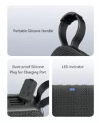 USAMS φορητό ηχείο YX015, 5W, Bluetooth, 1200mAh, μαύρο 7