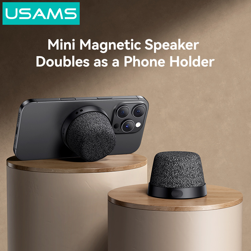 USAMS μίνι φορητό ηχείο YX016, μαγνητικό, 3W, Bluetooth, 700mAh, μαύρο 4 USAMS μίνι φορητό ηχείο YX016, μαγνητικό, 3W, Bluetooth, 700mAh, μαύρο - Image 2