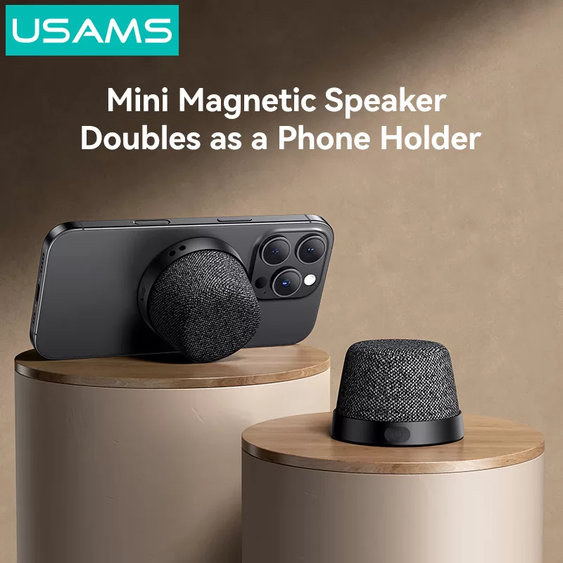 USAMS μίνι φορητό ηχείο YX016, μαγνητικό, 3W, Bluetooth, 700mAh, μαύρο 4 USAMS μίνι φορητό ηχείο YX016, μαγνητικό, 3W, Bluetooth, 700mAh, μαύρο - Image 2