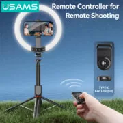 USAMS φωτιστικό δαχτυλίδι LED ZB323 με τρίποδο & βάση smartphone, μαύρο 2