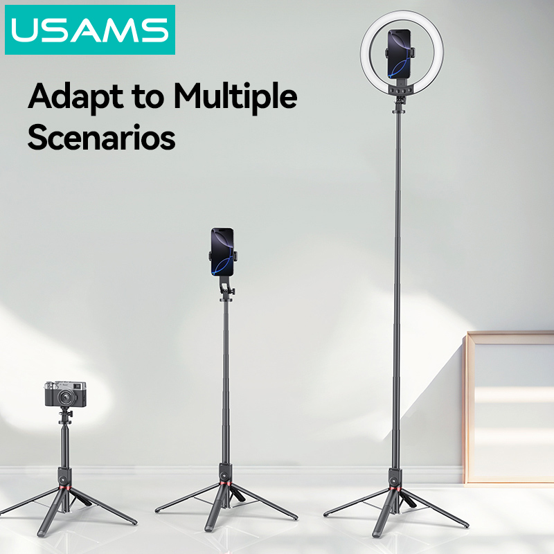 USAMS φωτιστικό δαχτυλίδι LED ZB323 με τρίποδο & βάση smartphone, μαύρο 8 USAMS φωτιστικό δαχτυλίδι LED ZB323 με τρίποδο & βάση smartphone, μαύρο - Image 6