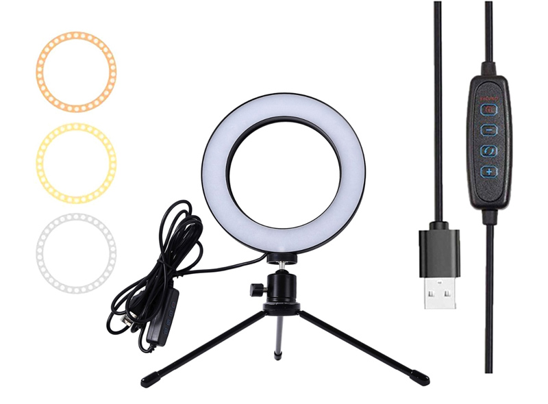 Φωτιστικό δαχτυλίδι LED ZD67B με μίνι τρίποδα, Φ 16cm, 12W 5 Φωτιστικό δαχτυλίδι LED ZD67B με μίνι τρίποδα, Φ 16cm, 12W - Image 3