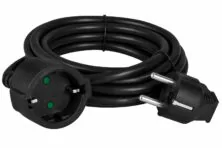 POWERTECH μπαλαντέζα ρεύματος PT-1561, 1x schuko, 16A, 3m, μαύρη