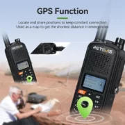 Retevis A61 pompodektis VHF UHF AM FM air band GPS IP67