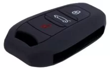 Θήκη κλειδιού για αυτοκίνητα Peugeot 1002-04, εύκαμπτη, μαύρη