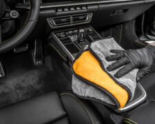 MOJE AUTO απορροφητική πετσέτα μικροϊνών 19-632 41x41cm, πορτοκαλί/μαύρη 2