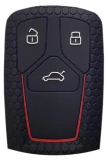 Θήκη κλειδιού για αυτοκίνητα Audi 2008-02, εύκαμπτη, μαύρη