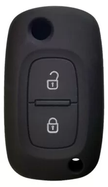 Θήκη κλειδιού για αυτοκίνητα Renault 2021-01, εύκαμπτη, μαύρη