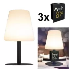LP-BL-TA Μαύρο Επαναφορτιζόμενο Φωτιστικό LED 4W 27.5cm με 3 Ταμπελάκια