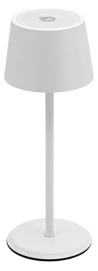 LP-MC-WT Λευκό Micro Επιτραπέζιο Φωτιστικό LED 22cm Επαναφορτιζόμενο Αδιάβροχο Ip54 Θερμό 2700K