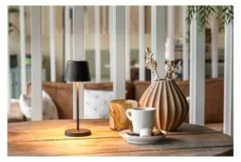 LP-MC-BL Μαύρο Micro Επιτραπέζιο Φωτιστικό LED 22cm Επαναφορτιζόμενο Αδιάβροχο Ip54 Θερμό 2700K 3