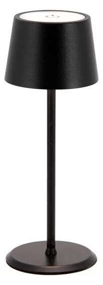 LP-MC-BL Μαύρο Micro Επιτραπέζιο Φωτιστικό LED 22cm Επαναφορτιζόμενο Αδιάβροχο Ip54 Θερμό 2700K