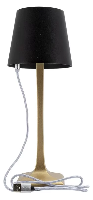 LP-RO-GD-BL Επιτραπέζιο Φωτιστικό LED, Ύψος 28cm, Επαναφορτιζόμενο, Χρυσό/ Μαύρο, Rome, Securit 6 LP-RO-GD-BL Επιτραπέζιο Φωτιστικό LED, Ύψος 28cm, Επαναφορτιζόμενο, Χρυσό/ Μαύρο, Rome, Securit - Image 4
