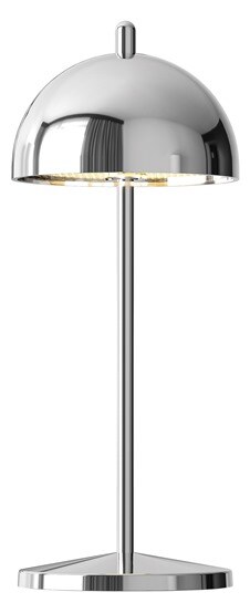 F1008S-200D-CC/CHR Ασημί Επιτραπέζιο Φωτιστικό LED 2.2W 19.8cm Επαναφορτιζόμενο