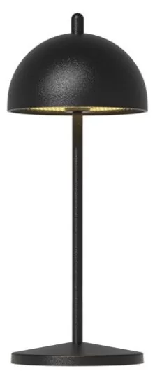 F1008S-200D-CC/BKM Επιτραπέζιο Φωτιστικό LED, Micro 19.8cm, Αλουμινίου, Επαναφορτιζόμενο, 2.2W, Μαύρο Ματ, Bells, Prego