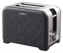 Darwin DRW-141 Μαύρη Φρυγανιέρα 2 Θέσεων 930W για Αναθέρμανση και Απόψυξη