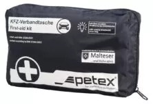 PETEX kit πρώτων βοηθειών για οχήματα 43930004, DIN 13164-2022, μαύρο