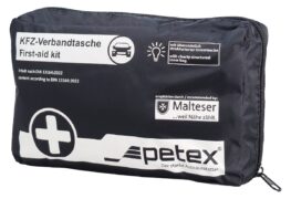 PETEX kit πρώτων βοηθειών για οχήματα 43930004, DIN 13164-2022, μαύρο