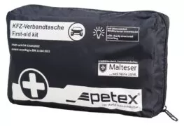 PETEX kit πρώτων βοηθειών για οχήματα 43930004, DIN 13164-2022, μαύρο 1 PETEX kit πρώτων βοηθειών για οχήματα 43930004, DIN 13164-2022, μαύρο