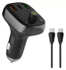 LDNIO FM transmitter & φορτιστής C704Q, USB-C/2x USB, 36W, Bluetooth, μαύρο