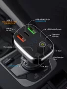 LDNIO FM transmitter & φορτιστής C704Q, USB-C/2x USB, 36W, Bluetooth, μαύρο 10