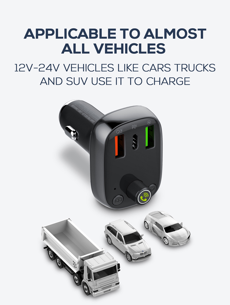 LDNIO FM transmitter & φορτιστής C704Q, USB-C/2x USB, 36W, Bluetooth, μαύρο 14 LDNIO FM transmitter & φορτιστής C704Q, USB-C/2x USB, 36W, Bluetooth, μαύρο - Image 12