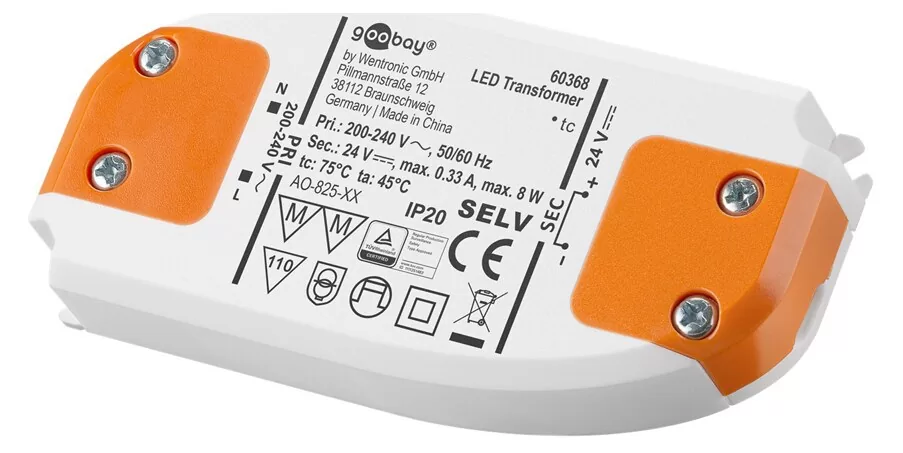 GOOBAY μετασχηματιστής LED 60368, 24V, 8W, IP20 3 GOOBAY μετασχηματιστής LED 60368, 24V, 8W, IP20