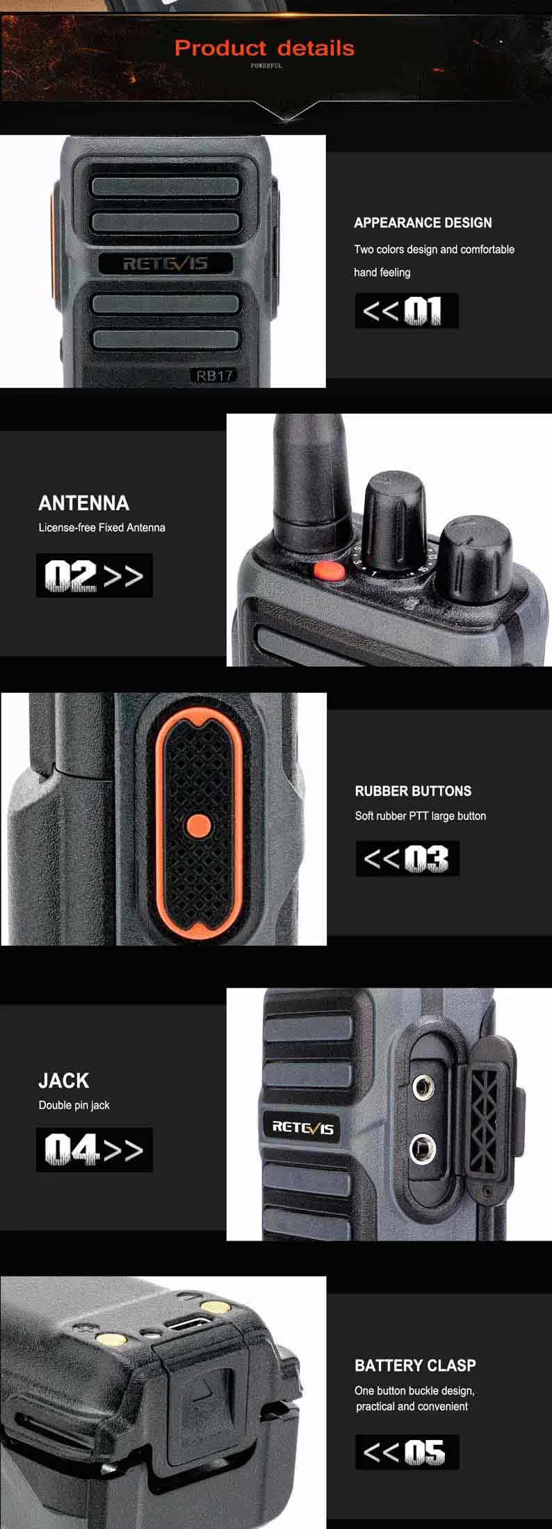Retevis RB17 Ασύρματος Πομποδέκτης PMR446 με Μπαταρία 4400mAh και USB-C 15 Retevis RB17 pompodektis PMR446 mpataria 4400mAh