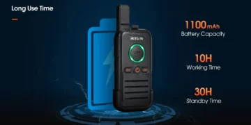 Retevis RB645 mini pompodektis PMR446 Dual PTT