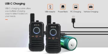 Retevis RB645 mini pompodektis PMR446 Dual PTT