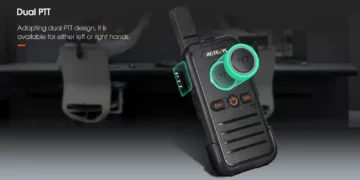 Retevis RB645 mini pompodektis PMR446 Dual PTT