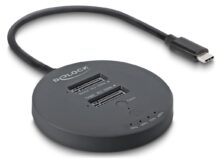 DELOCK docking station για M.2 NVMe PCIe SSD 64364, 2 θέσεων, 20Gbps, clone function, μαύρο