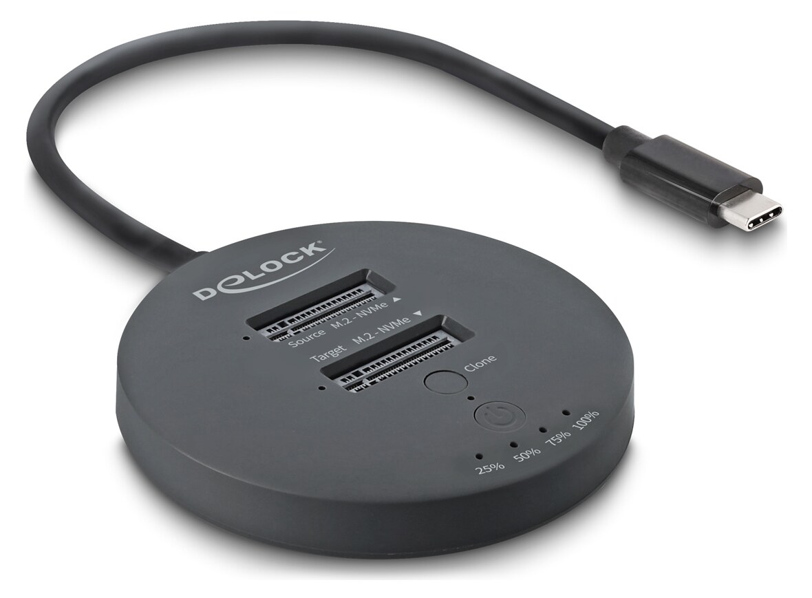 DELOCK docking station για M.2 NVMe PCIe SSD 64364, 2 θέσεων, 20Gbps, clone function, μαύρο 3 DELOCK docking station για M.2 NVMe PCIe SSD 64364, 2 θέσεων, 20Gbps, clone function, μαύρο