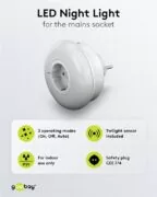 GOOBAY LED φωτιστικό νυκτός 64566 με πρίζα schuko, 6500K, IP20 2