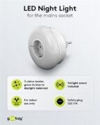 GOOBAY LED φωτιστικό νυκτός 64567, πρίζα schuko, 3 χρώματα φωτός, 6500K 3