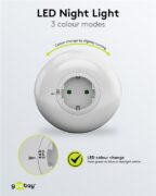 GOOBAY LED φωτιστικό νυκτός 64567, πρίζα schuko, 3 χρώματα φωτός, 6500K 5