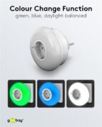 GOOBAY LED φωτιστικό νυκτός 64567, πρίζα schuko, 3 χρώματα φωτός, 6500K 2