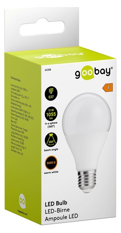 GOOBAY LED λάμπα bulb 65388, E27, 11W, 3000K, 1055lm 5 GOOBAY LED λάμπα bulb 65388, E27, 11W, 3000K, 1055lm - Image 3