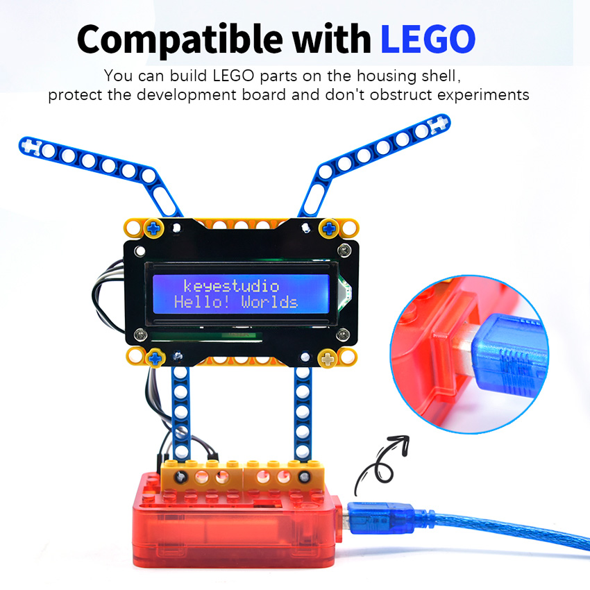 KEYESTUDIO θήκη για Arduino UNO R3 67800278, συμβατή με LEGO, λευκή 4 KEYESTUDIO θήκη για Arduino UNO R3 67800278, συμβατή με LEGO, λευκή - Image 2