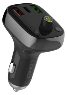 LDNIO FM Transmitter & φορτιστής C704Q, 2x USB/1x USB-C, 36W, Bluetooth, μαύρο